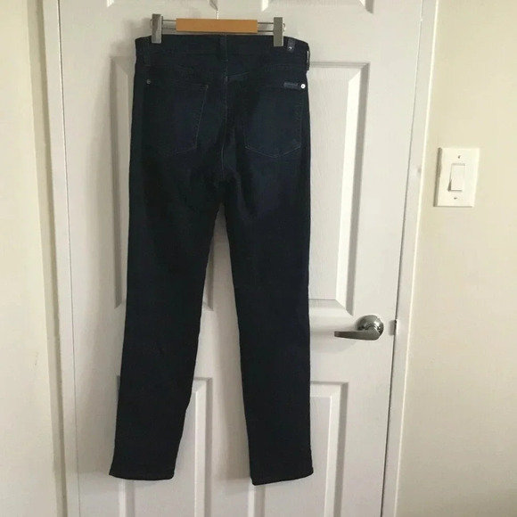 7 for all mankind kimmie straight leg dark blue jeans SZ 31 - Picture 5 of 14